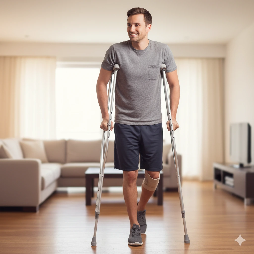 Medline Basic Aluminum Crutch, Adult, 5'1-5'9