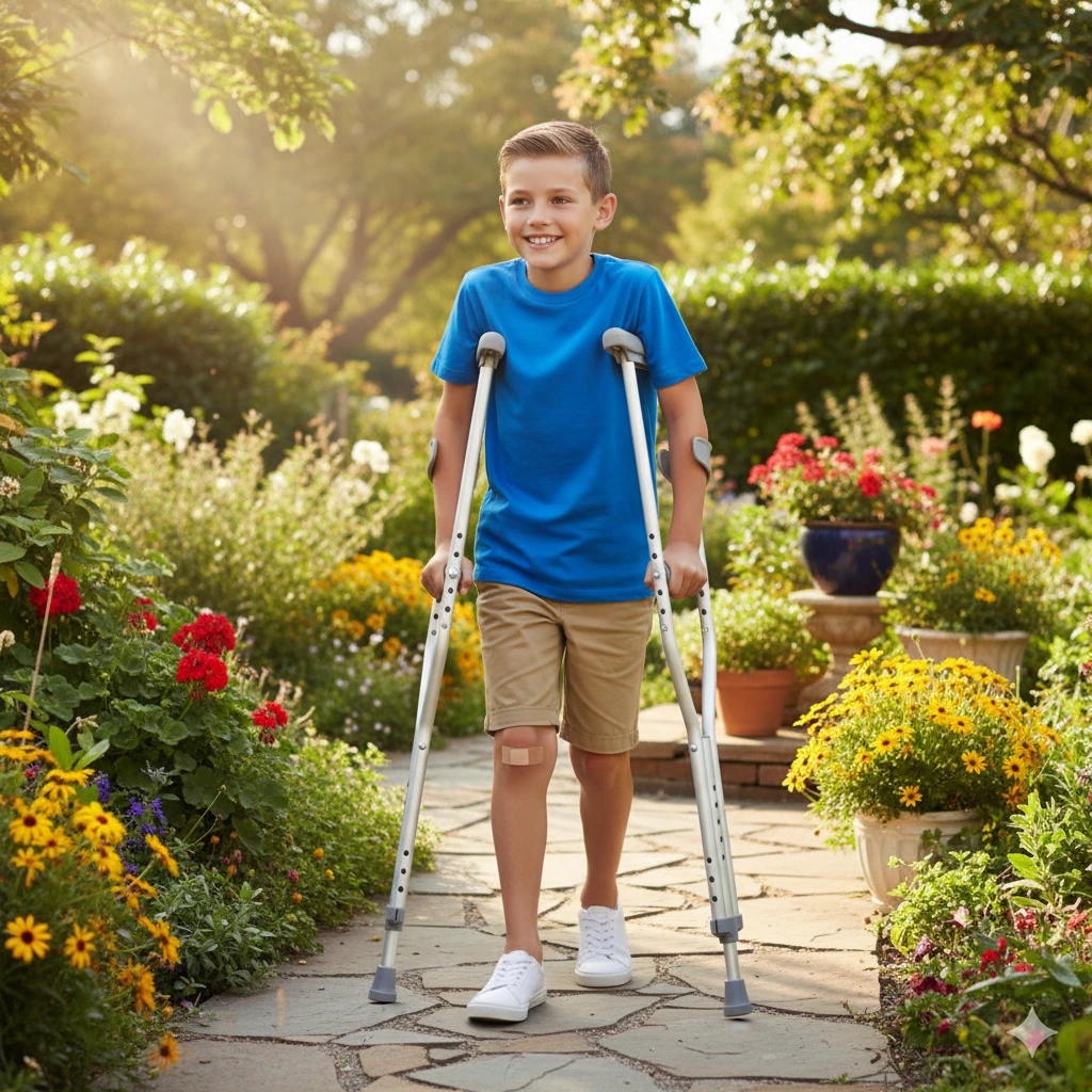 Medline Basic Aluminum Crutch, Youth