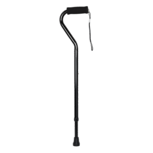 Offset Handle Aluminum Cane Black