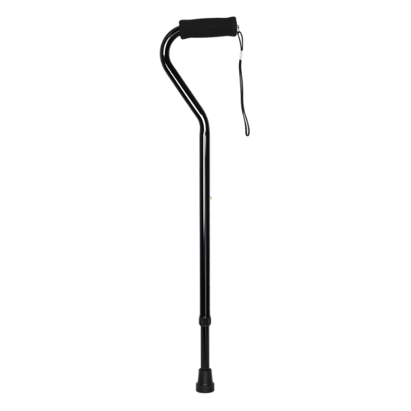Offset Handle Aluminum Cane Black